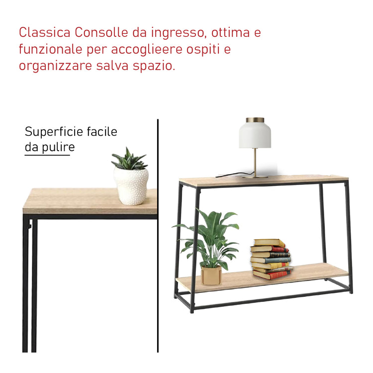 Consolle da Ingresso Versatile Metallo e MDF  Tavolo Consolle per Ingresso, Soggiorno, Sala da Pranzo