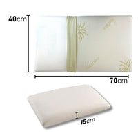 Cuscino Guanciale Memory Foam Forma Saponetta Aloe Vera 70x40 H15cm Sfoderabile