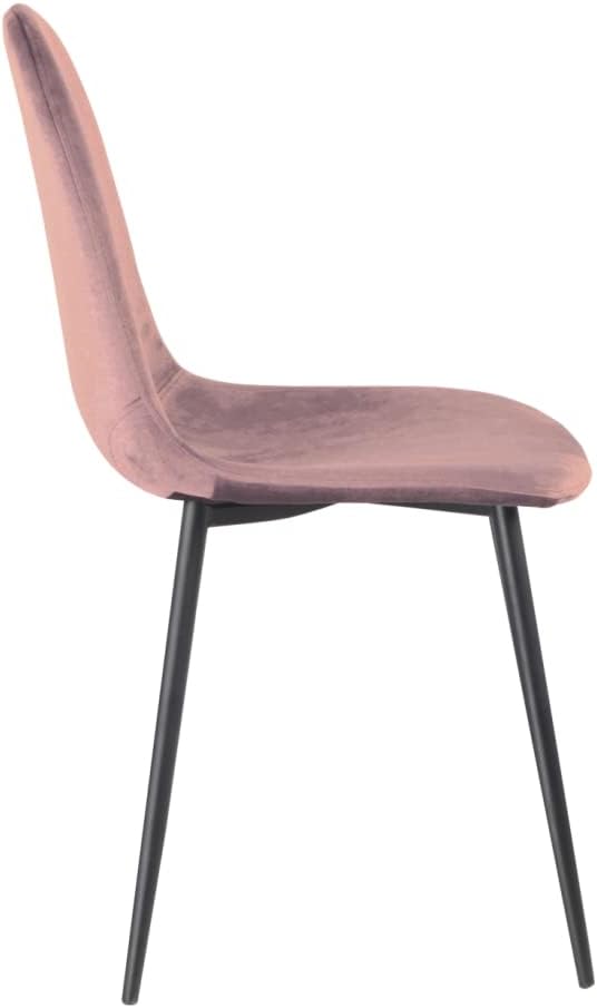 Sedia Poltroncina in Velluto Set 4pz Sedie per Sala da Pranzo Ristorante Rosa Antico