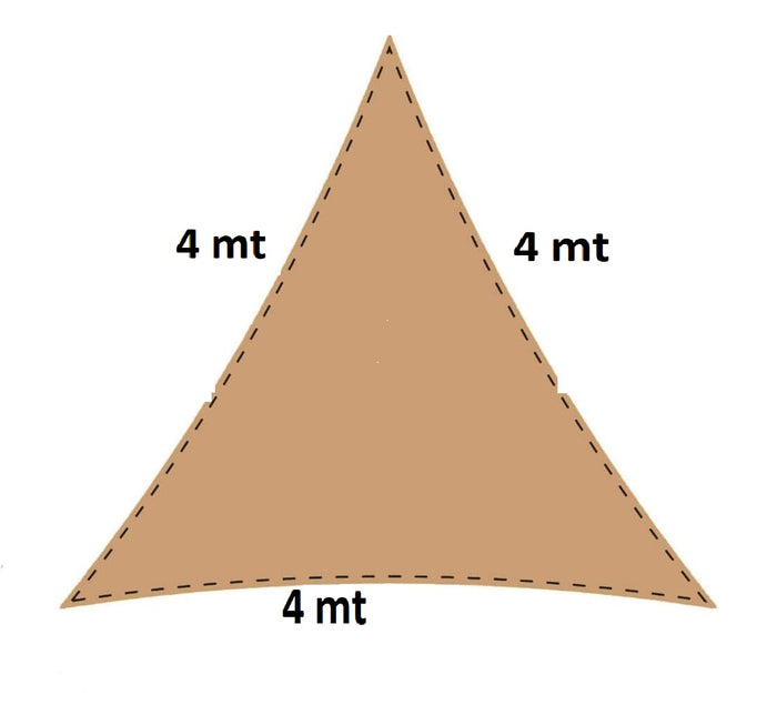 Tenda Ombrellone Antiriflesso Vela Ombreggiante Anti UV Triangolare 4x4x4 mt Beige