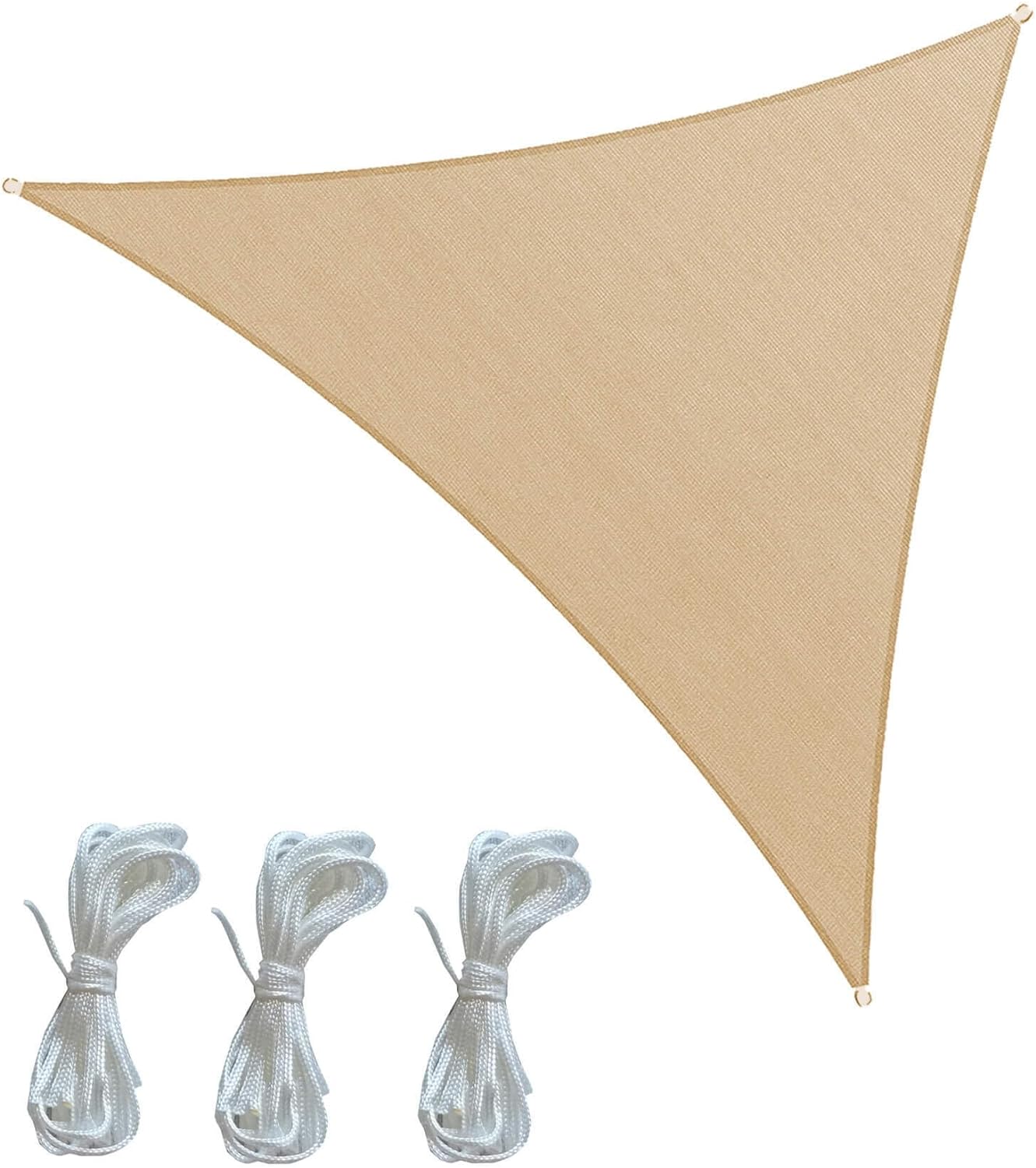 Tenda Ombrellone Antiriflesso Vela Ombreggiante Anti UV Triangolare 5x5x5 mt Beige