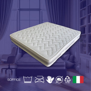 Materasso Memory Foam Antibatterico, Anallergico 2 Strati H22cm 160x190 cm