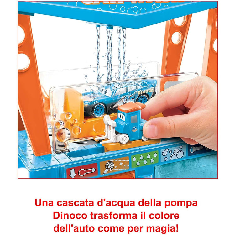 Fisher-Price Disney Pixar Cars Playset Autolavaggio Dinoco Cambia Colore Idea Regalo