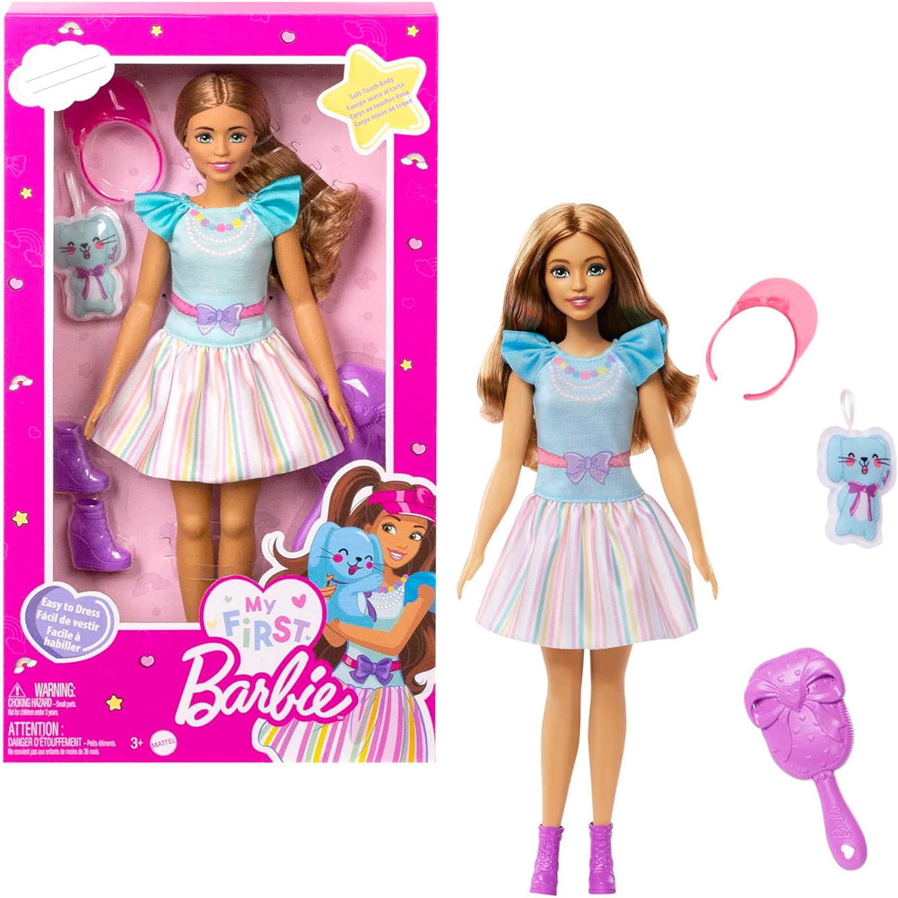 La Mia Prima Barbie Giocattolo Bambola Bambini Snodabile Abito Turchese Peluche