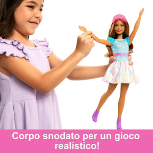 La Mia Prima Barbie Giocattolo Bambola Bambini Snodabile Abito Turchese Peluche