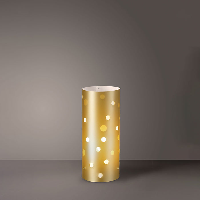 Lampada Da Tavolo Moderna A 1 Luce Pois In Polilux Bicolor Oro Made In Italy