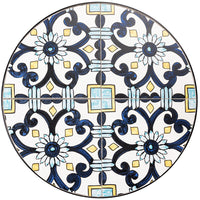 Set Tavolo e Sedie Pieghevoli Tavolino Design Mosaico Blu Arredo Esterno Giardino