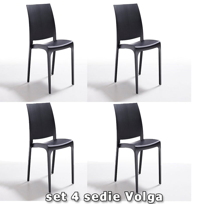 Sedia Volga Grafite - Set 4 pezzi - Arredo Esterno