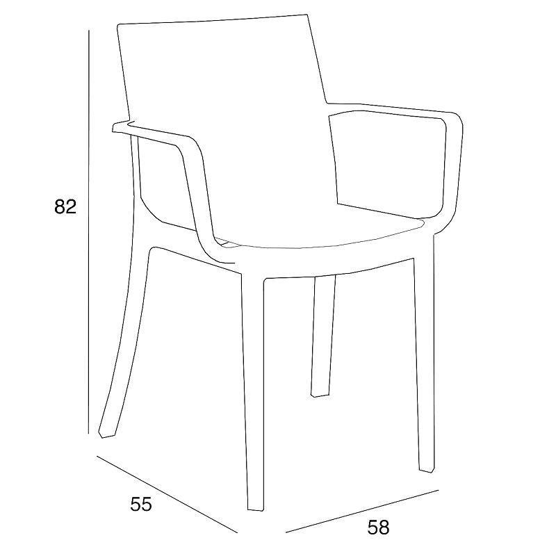 Sedia Matrix con braccioli - Set 4 pezzi - Arredo Esterno