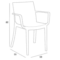 Sedia Matrix con braccioli - Set 4 pezzi - Arredo Esterno