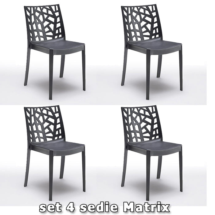 Sedia Matrix senza braccioli - Set 4 pezzi - Arredo Esterno