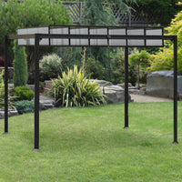 Pergola Gazebo Giardino Tetto Apribile a Manovella, Alluminio Grigio 3L x 3P x 2.25A