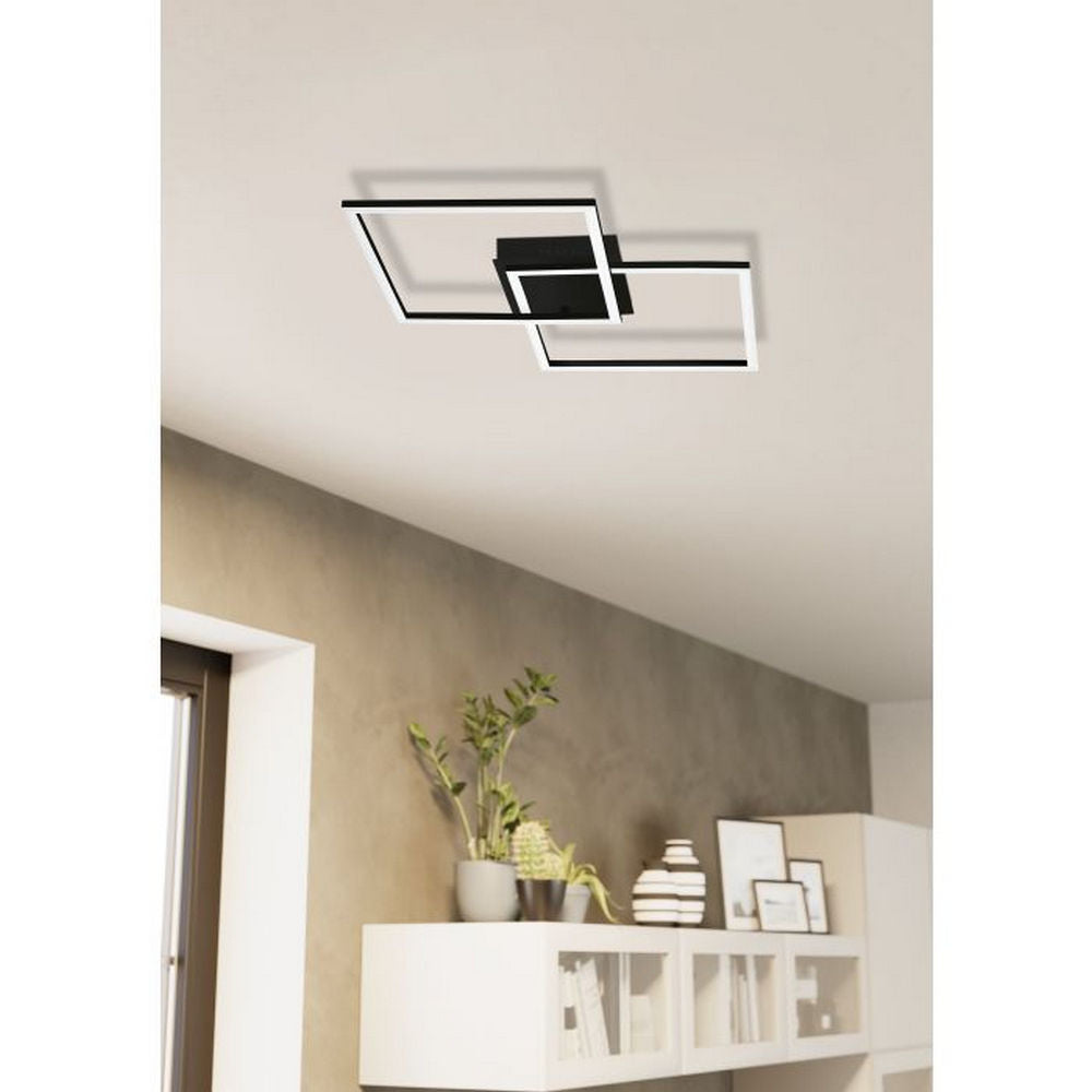 Plafoniera Applique Nera con 2 Quadrati Led e Dimmer Palmaves 1