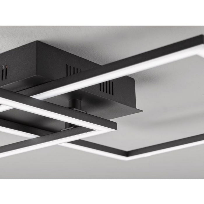 Plafoniera Applique Nera con 2 Quadrati Led e Dimmer Palmaves 1