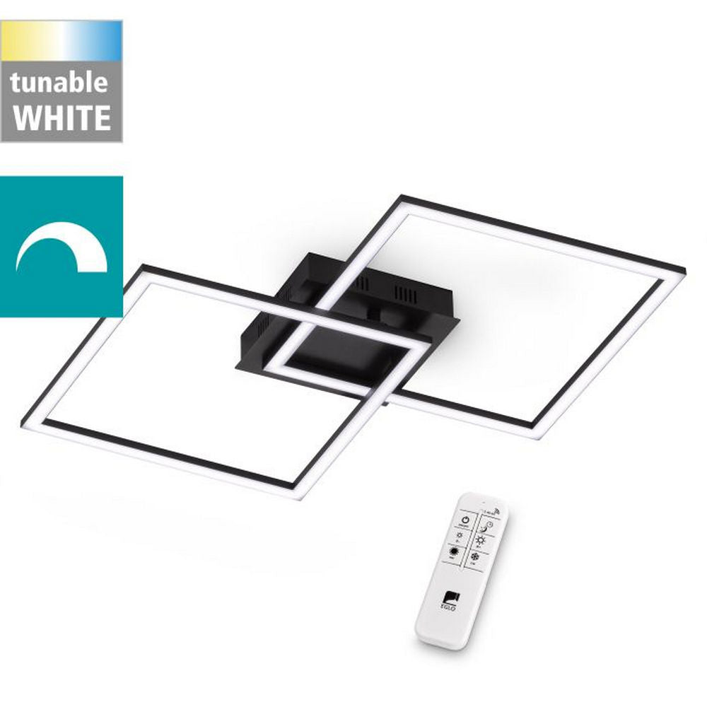 Plafoniera Applique Nera con 2 Quadrati Led e Dimmer Palmaves 1