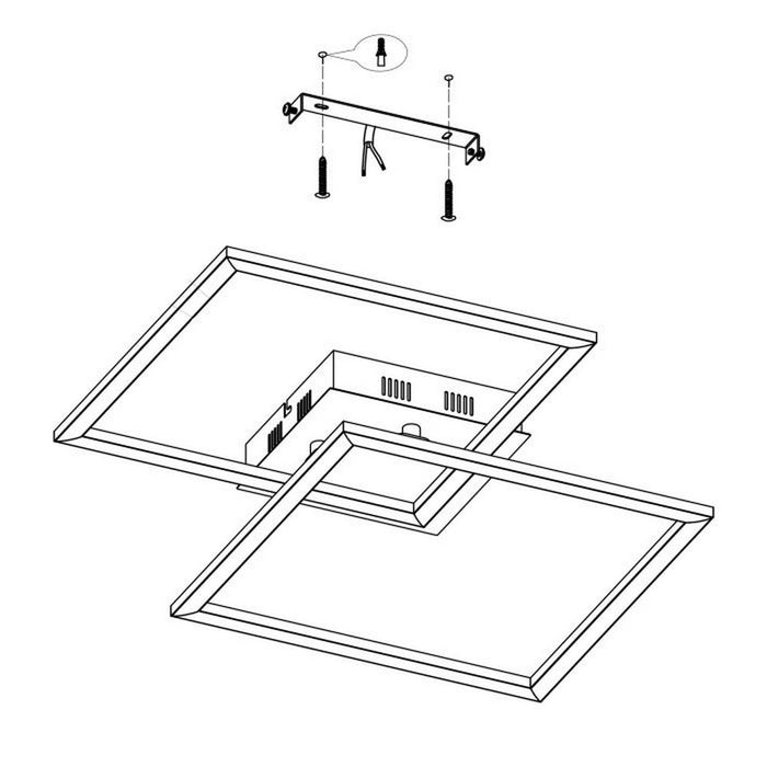 Plafoniera Applique Nera con 2 Quadrati Led e Dimmer Palmaves 1