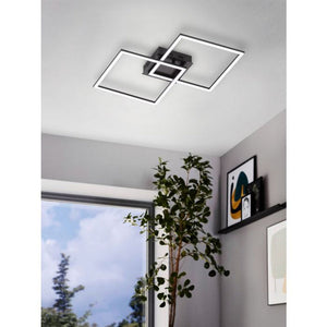 Plafoniera Applique Nera con 2 Quadrati Led e Dimmer Palmaves 1