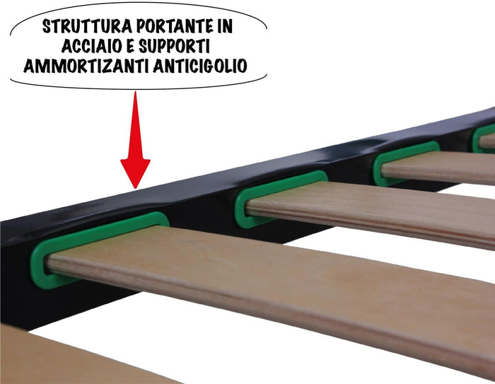 Rete Letto a Doghe Ortopedica 80x190cm 13 Listelli in Legno