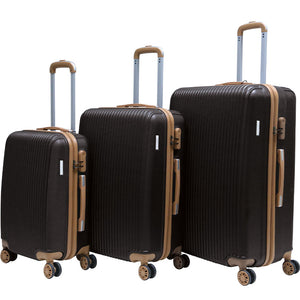 Set 3 Valigie Rigide con Ruote Easy Roll Trolley Bagaglio a Mano Viaggio Nero