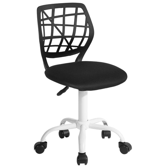 Sedia da Scrivania Nera Poltrona da Ufficio Cameretta Ergonomica con Base Bianca