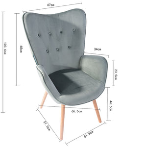 Poltrona Moderna Casa e Ufficio Velluto Verde Schienale Tipo Cester Ergonomica