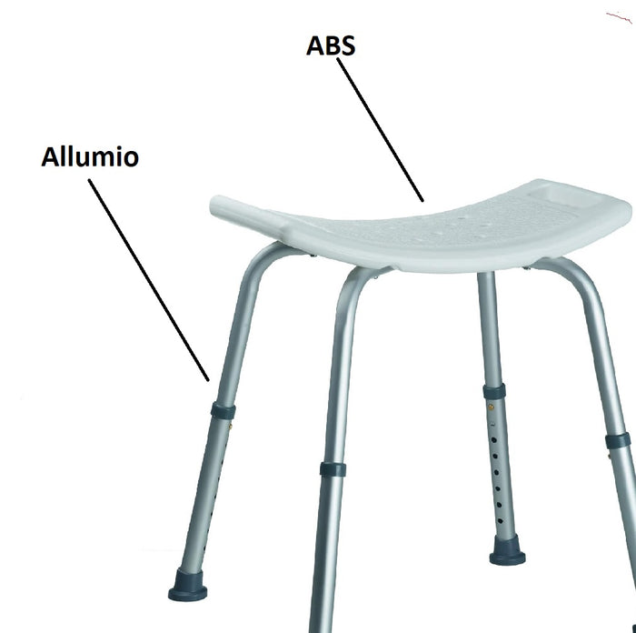 Sedia Sgabello Doccia-Bagno, Anziani Disabili Bambini Altezza Regolabile Antiruggine