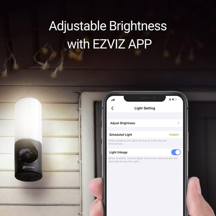 Telecamera Wi-Fi con Lampada da Esterno 2K, Luce Integrata, Rilevamento di Movimento EZVIZ LC3 