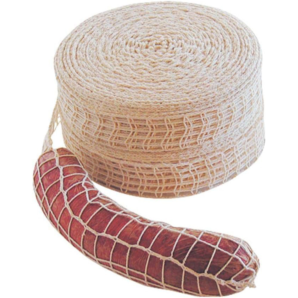 RETE ALIMENTARE ELASTICA PER CARNE E INSACCATTI COTONE E LATTICE QUADRI 10 Ø7cm L:50m 4F 018110