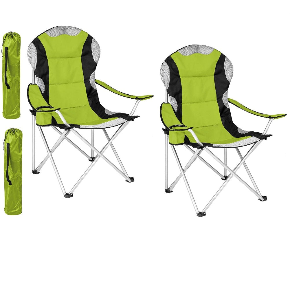 Sedia Pieghevole Campeggio Kit 2pz Salvaspazio e Borsa, Mare Giardino Pesca Verde