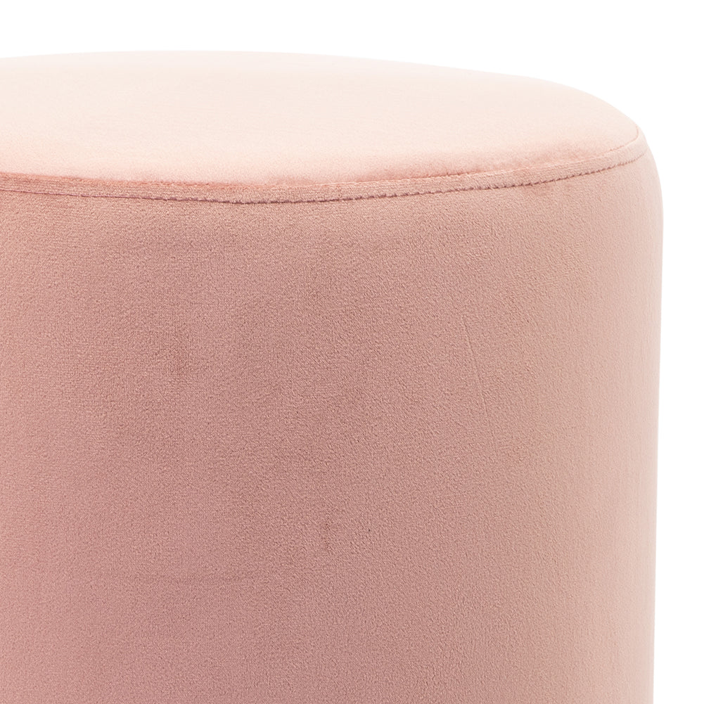 Pouf Poggiapiedi Velluto, Struttura Legno Base dorata 31x31x38cm Rosa