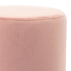 Pouf Poggiapiedi Velluto, Struttura Legno Base dorata 31x31x38cm Rosa