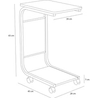 Tavolino Ausiliario Marrone Ruote Design Moderno Letto Divano Borsa Portaoggetti