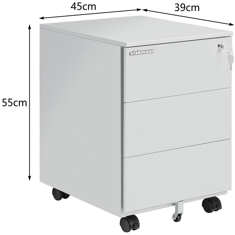 Cassettiera da Ufficio Grigio Mobiletto Portaoggetti per Documenti con Serratura