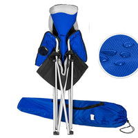 Sedia Pieghevole Campeggio Kit 2pz Salvaspazio e Borsa, Mare Giardino Pesca Blu