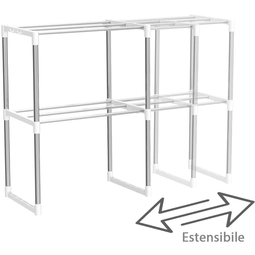 Scaffale Porta Microonde Estensibile Mensola da Cucina Estensibile Salvaspazio