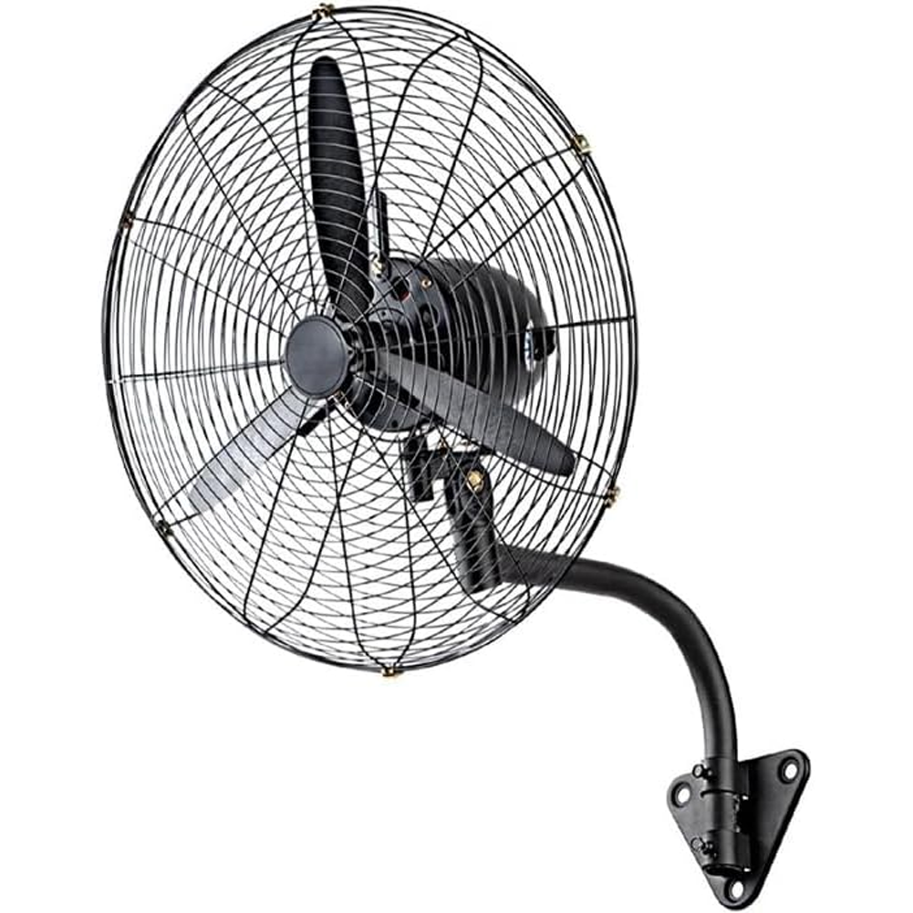 Ventilatore Industriale a Parete Potenza 200 W Diametro 66 cm in Acciaio Nero