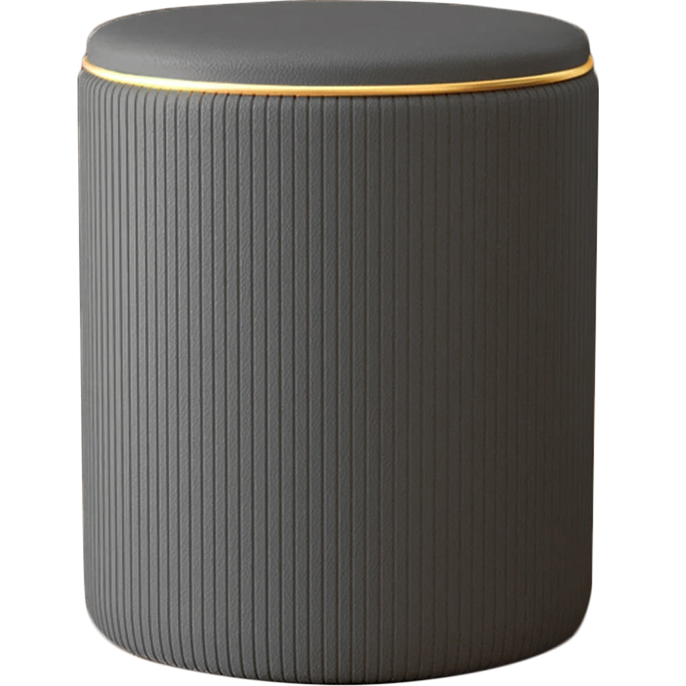 Pouf Contenitore Decorativo Inserti in Oro Seduta Morbida Porta oggetti h45cm Grigio