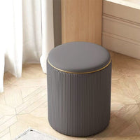 Pouf Contenitore Decorativo Inserti in Oro Seduta Morbida Porta oggetti h45cm Grigio