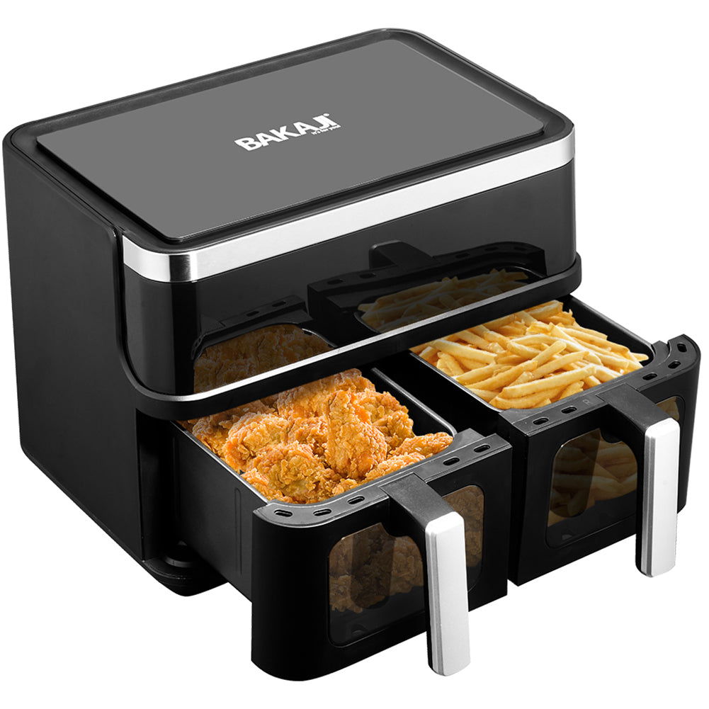 Friggitrice ad Aria con Doppio Cestello XXL 12 L Airfryer Senza Olio Display LED