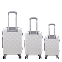 Set 3 Valigie Rigide con Ruote Easy Roll Trolley Bagaglio a Mano Viaggio Bianco Grigio