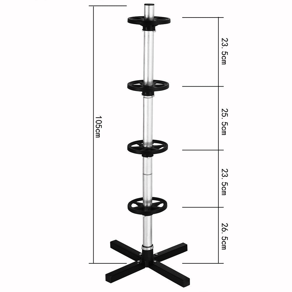 Albero Asta Porta Pneumatici Albero per Pneumatici Ferro Salvaspazio 4 Scomparti