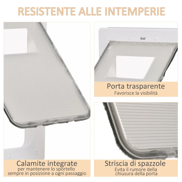 Gattaiola con Sistema di Blocco per Vetro, Rete e Porte, 38.6x52x1.8cm, Bianco