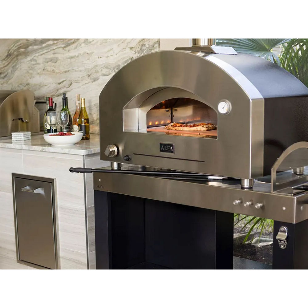 Forno 2 Pizze Futuro Alfa Ibrido Gas e Legna da Esterno in Acciaio