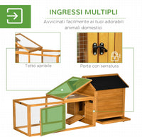 Pollaio per Galline Casetta Legno 180 x 92 H 78 cm