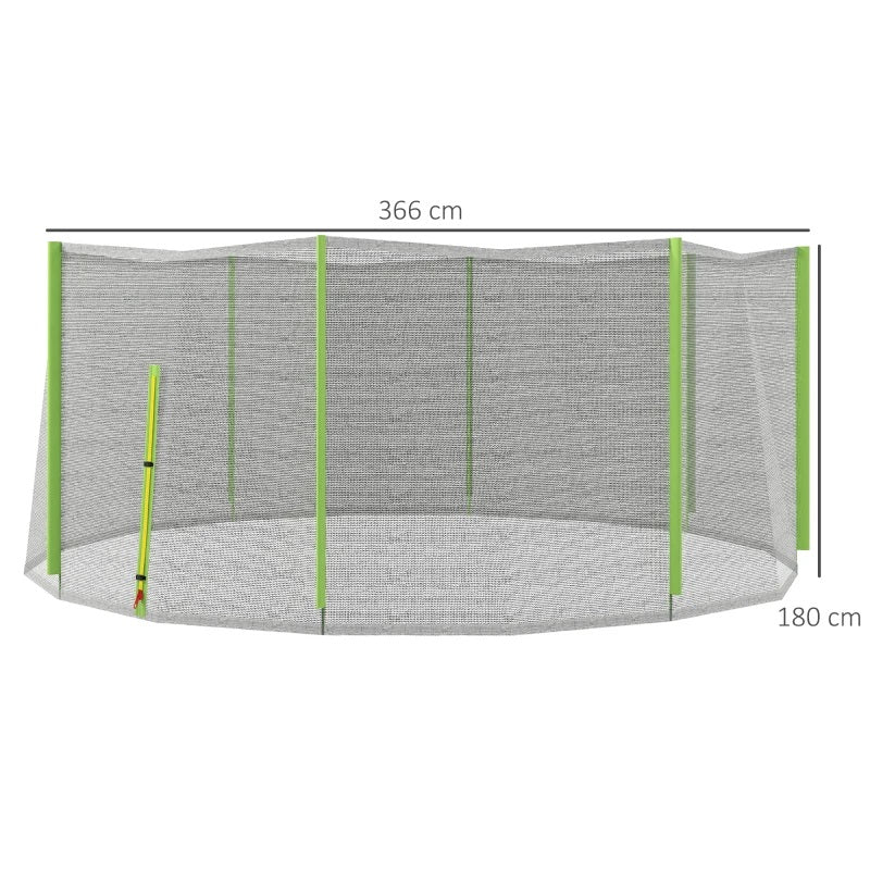 Rete Di Protezione per Trampolini 366xH180cm Verde