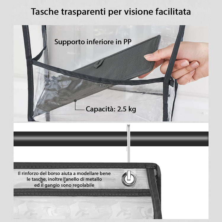 Organizer 5 Scaffali da Porta Unità di Mensole Multi Ripiano Salvaspazio Nero