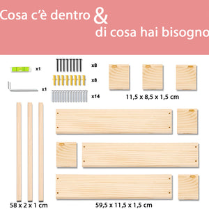 Set 3 Mensole in Legno da Parete Scaffalatura Muro Salvaspazio Scaffale Quercia