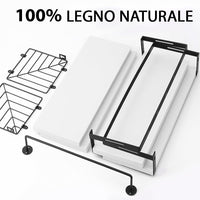 Set 3 + 1 Mensole da Parete in Legno Bianco Scaffalatura Scaffale Muro Versatile