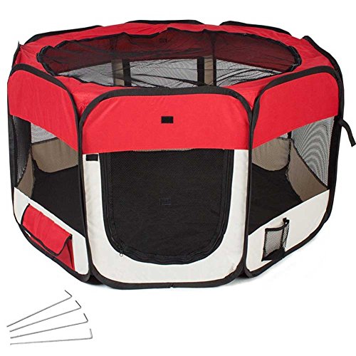 Tenda Box Per Cagnolini Cuccioli Recinto Cuccia Per Piccoli Animali Pop-Up Rossa