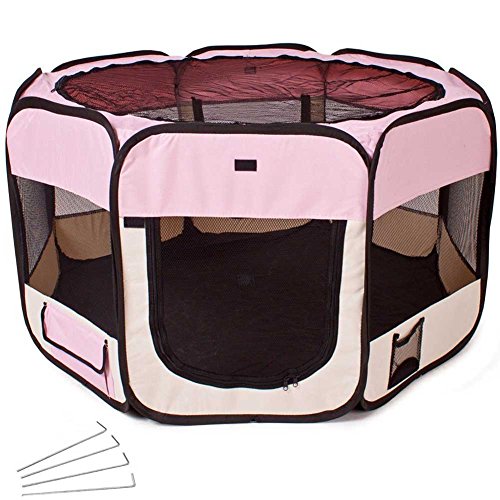 Tenda Box Per Cagnolini Cuccioli Recinto Cuccia Per Piccoli Animali Pop-Up Rosa